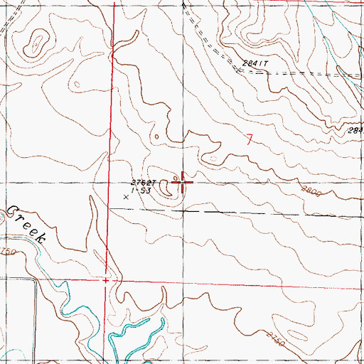 Topographic Map of Braggville (historical), MT