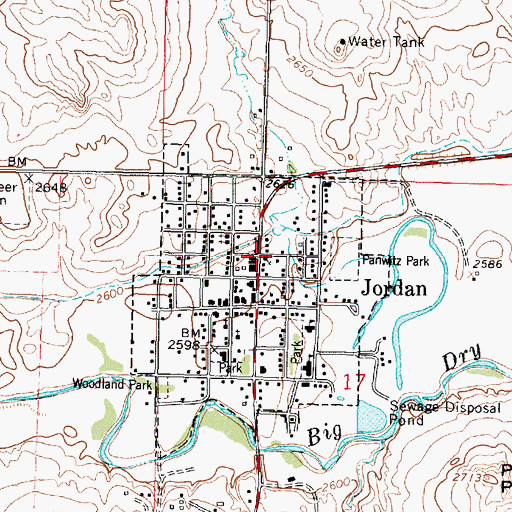 Topographic Map of Saint Johns Evangelical Lutheran Church, MT