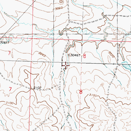 Topographic Map of Bruce Post Office (historical), MT