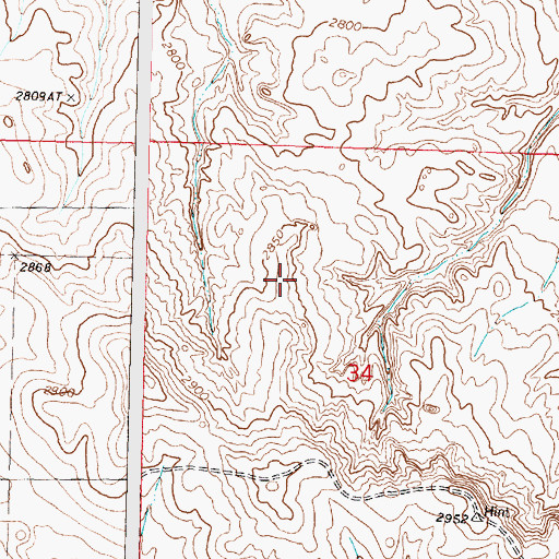 Topographic Map of Garfield County, MT