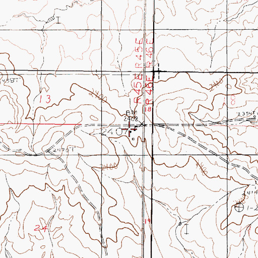 Topographic Map of Prairie Elk School, MT