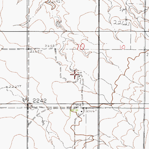 Topographic Map of Bogut Post Office (historical), MT