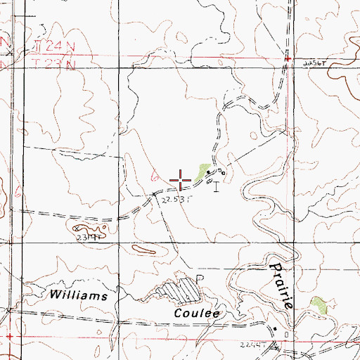 Topographic Map of Prairie Elk (historical), MT