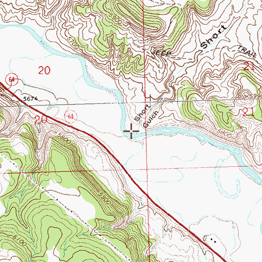 Topographic Map of Short Gulch, CO