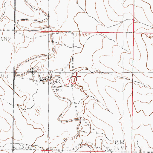 Topographic Map of Paris Post Office (historical), MT