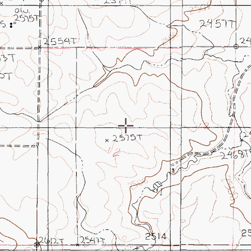 Topographic Map of Cow Creek Post Office (historical), MT