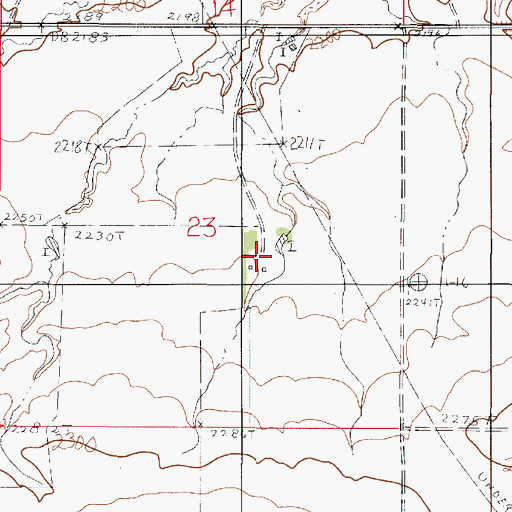 Topographic Map of Burch Post Office (historical), MT