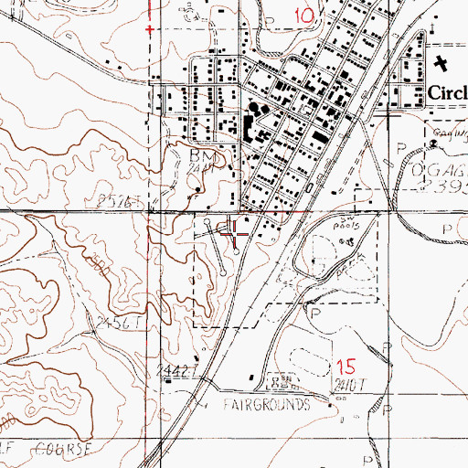 Topographic Map of Ben Larson Park, MT