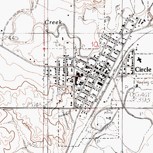 Topographic Map of McCone County Courthouse, MT