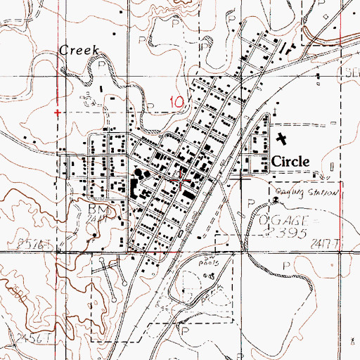 Topographic Map of McCone County Sheriff's Office, MT