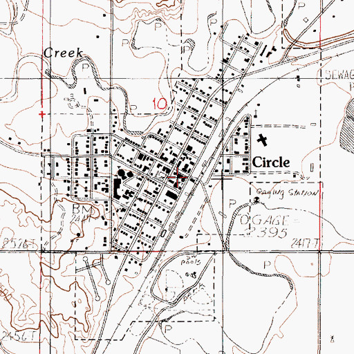 Topographic Map of Circle Police Department, MT