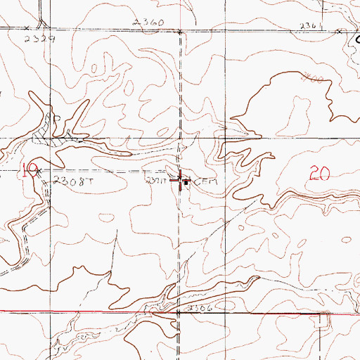 Topographic Map of Prairie Elk Lutheran Church, MT