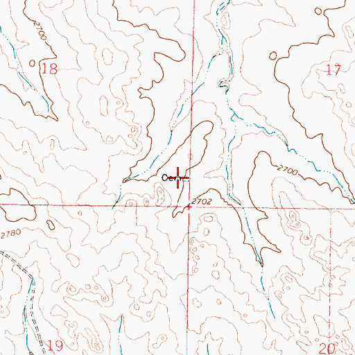 Topographic Map of Biebers Cemetery, MT