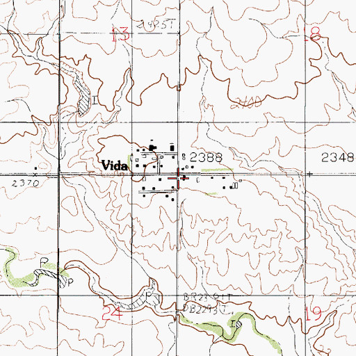 Topographic Map of Vida Baptist Church, MT