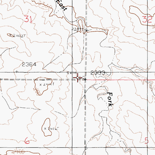 Topographic Map of Holy Eucharist Cemetery, MT