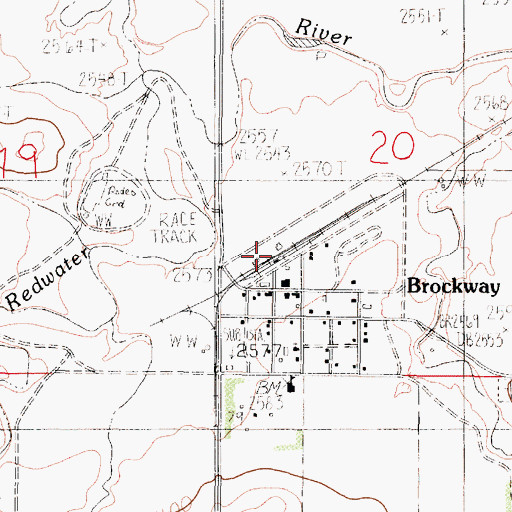 Topographic Map of Farmers Union Elevator (historical), MT