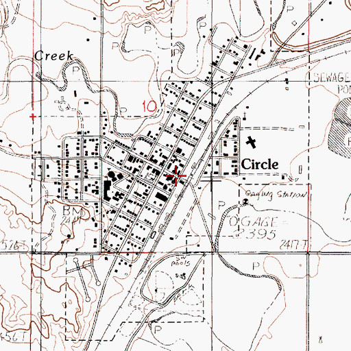 Topographic Map of Peavey Elevator (historical), MT