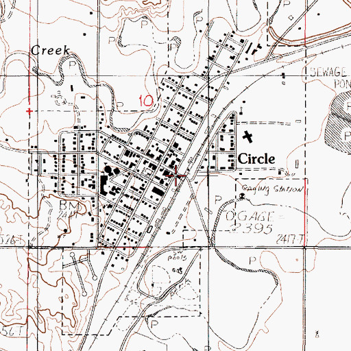 Topographic Map of Farmers Union Elevator (historical), MT