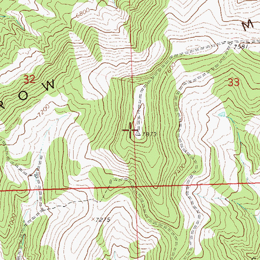 Topographic Map of Colorow Mountain, CO