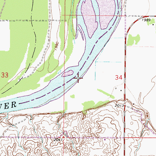 Topographic Map of Schwartz Creek, MT
