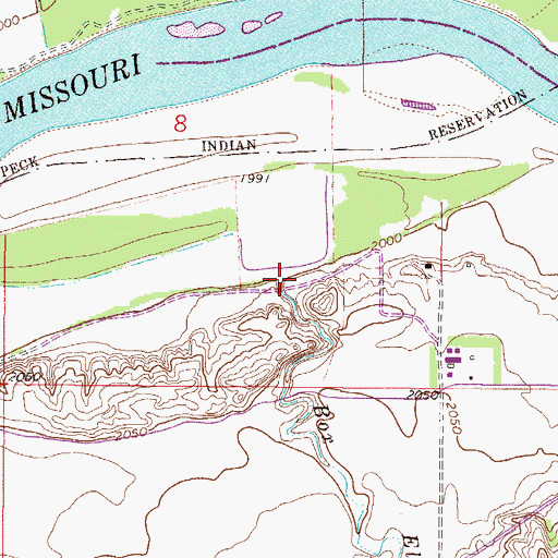 Topographic Map of Steele Coulee, MT