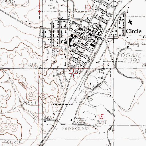 Topographic Map of McCone County Museum, MT