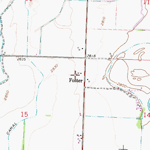 Topographic Map of Foster (historical), MT