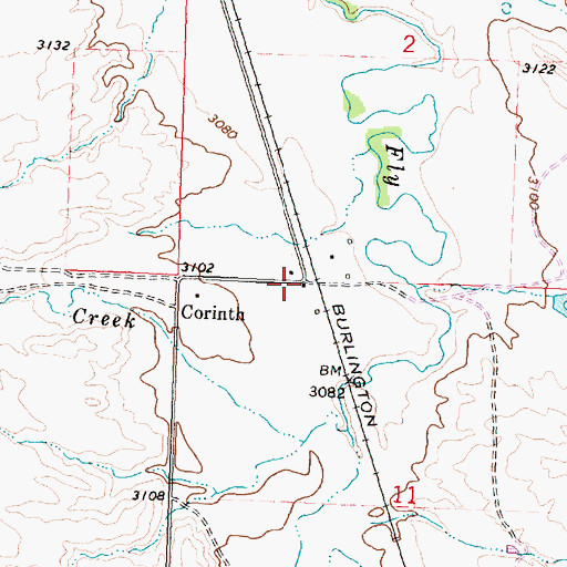 Topographic Map of Corinth (historical), MT