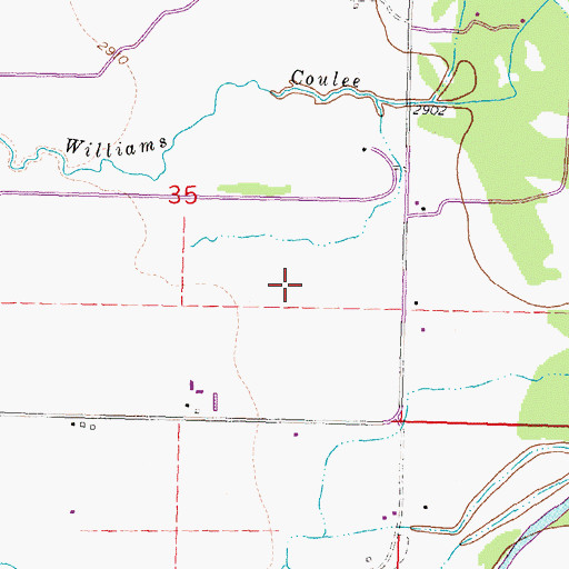 Topographic Map of Campbells, MT
