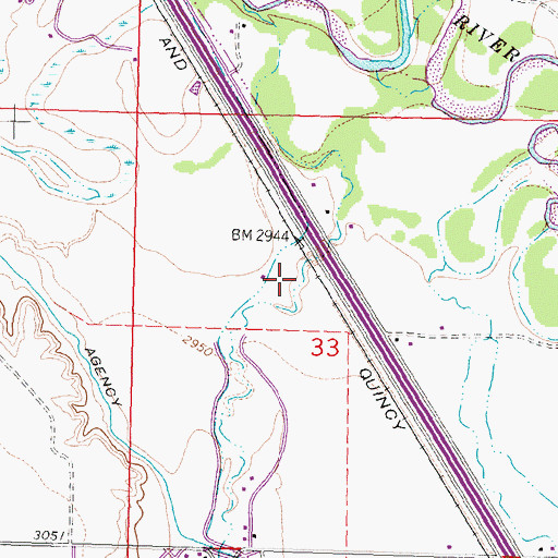 Topographic Map of Big Horn Wye (historical), MT