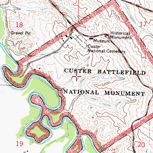 Topographic Map of National Cemetery Military Reservation (historical), MT