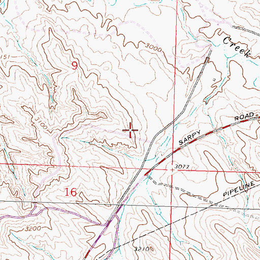 Topographic Map of Hive Butte, MT