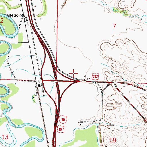 Topographic Map of Crow Agency Police Department, MT