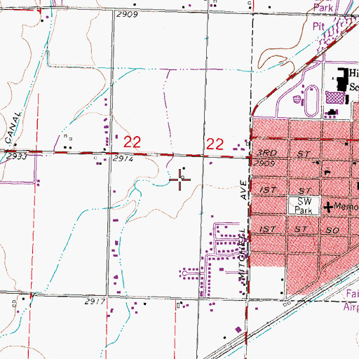 Topographic Map of Westside Playground, MT
