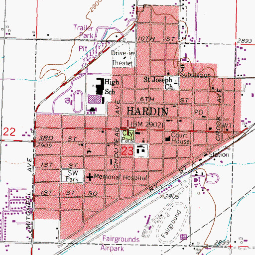 Topographic Map of Faith Baptist Church, MT