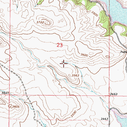 Topographic Map of Tongue River Reservoir Campground, MT