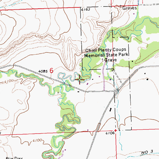 Topographic Map of Chief Plenty Coups Museum, MT
