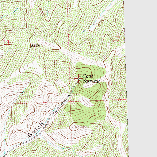 Topographic Map of Coal Spring, CO