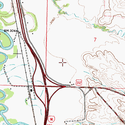 Topographic Map of IHS Crow / Northern Cheyenne Hospital, MT
