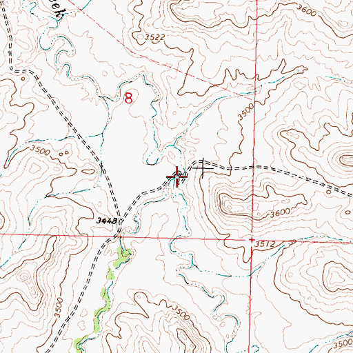 Topographic Map of Dipping Vat Creek, MT