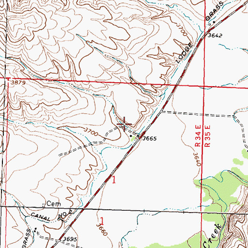 Topographic Map of Albright School (historical), MT