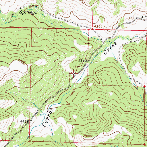 Topographic Map of Corral Creek School (historical), MT