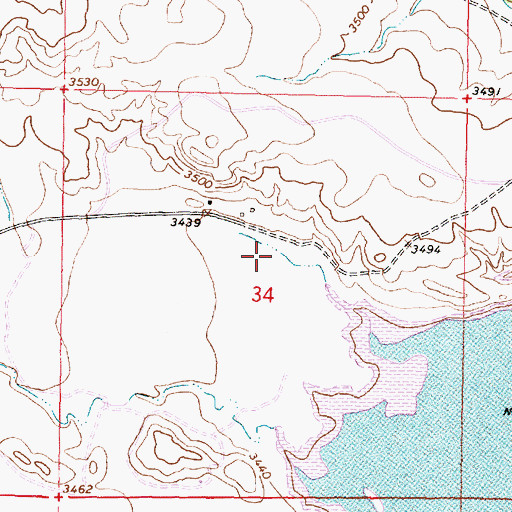 Topographic Map of Deer Creek School (historical), MT