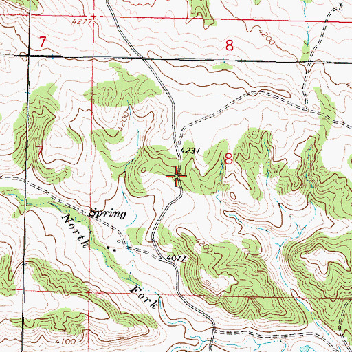 Topographic Map of Four Mile School (historical), MT