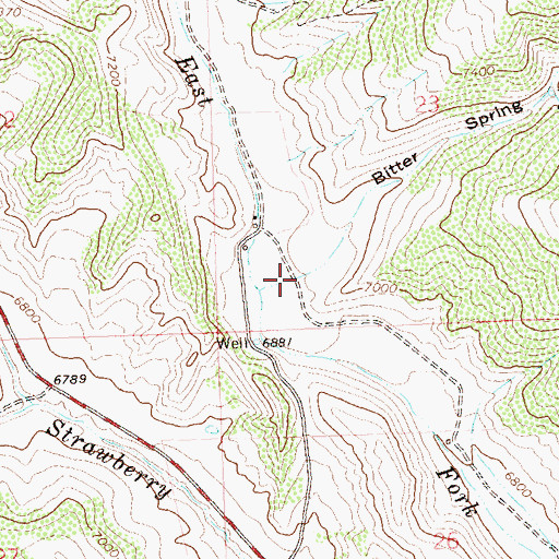 Topographic Map of Bitter Spring Gulch, CO