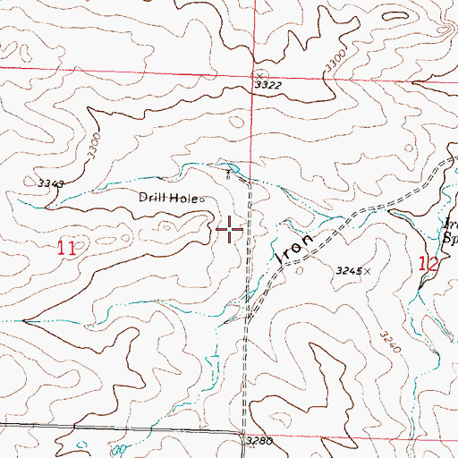 Topographic Map of Iron Springs School (historical), MT