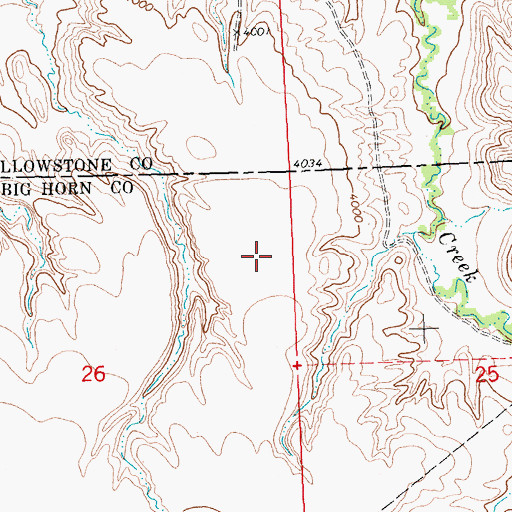 Topographic Map of Middle Creek School (historical), MT