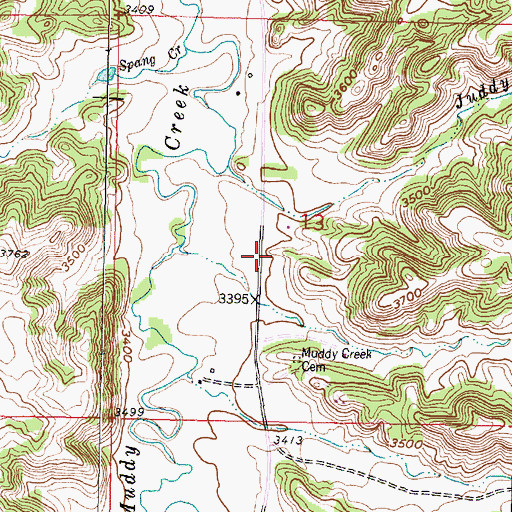 Topographic Map of Muddy Creek School (historical), MT