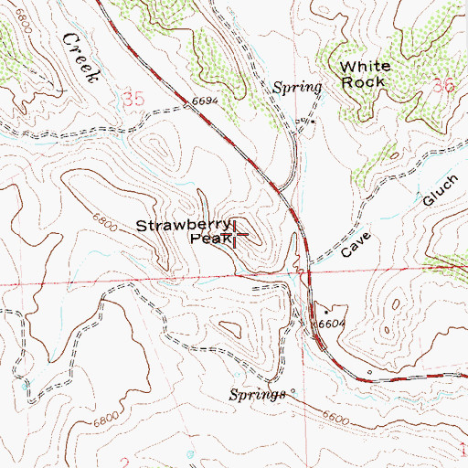 Topographic Map of Strawberry Peak, CO