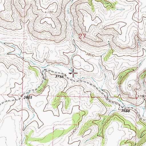 Topographic Map of Post Creek School (historical), MT